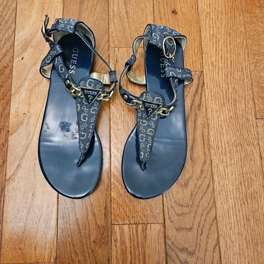 Guess Blue and Gold Sandals